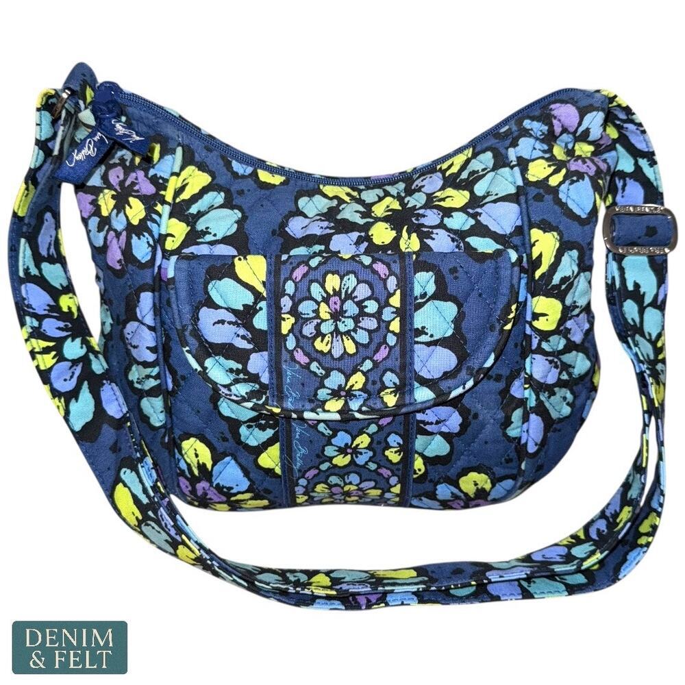 Vera Bradley Clare Crossbody Shoulder Bag in Indigo Pop – Quilted Cotton